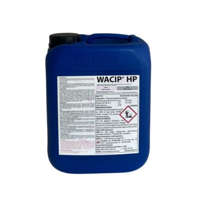 WACIP HP insetticida acaricida professionale in microemulsione acquosa con cipermetrina e geraniolo, efficace contro insetti volanti e striscianti.